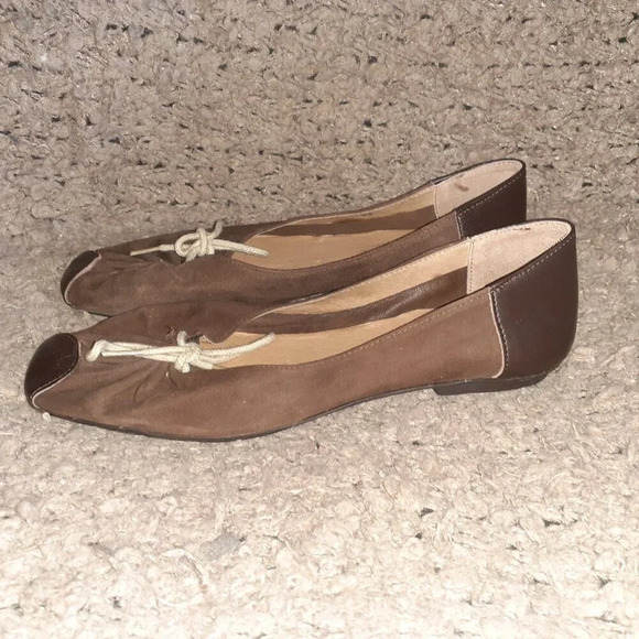 SUNDANCE-Soft Brown Suede-Leather Accents-Tie-Up-Ballet Flats-Sz 38-NWOB - Picture 2 of 7